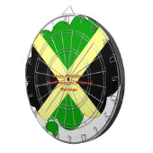 Ik hou van Jamaica Tekst op Flag Art Print Dartbord (Voorkant Rechts)