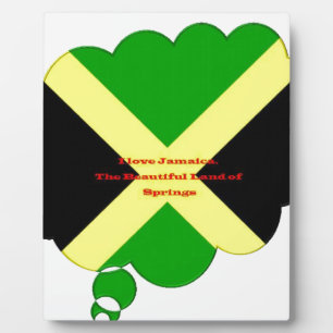 Ik hou van Jamaica Tekst op Flag Art Print Fotoplaat