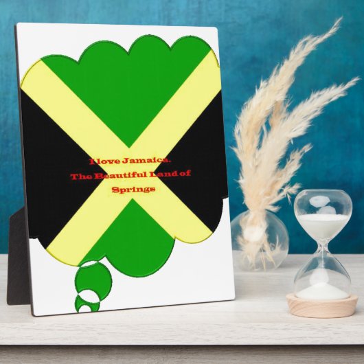 Ik hou van Jamaica Tekst op Flag Art Print Fotoplaat (Zijkant)