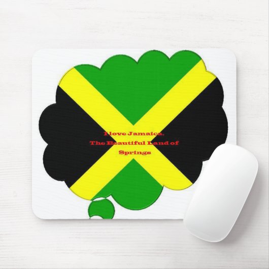 Ik hou van Jamaica Tekst op Flag Art Print Muismat (Met muis)
