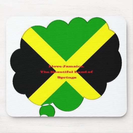 Ik hou van Jamaica Tekst op Flag Art Print Muismat (Voorkant)