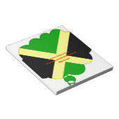 Ik hou van Jamaica Tekst op Flag Art Print Notitieblok (Schuin)