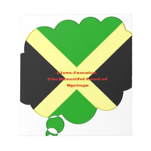 Ik hou van Jamaica Tekst op Flag Art Print Notitieblok (Voorkant)