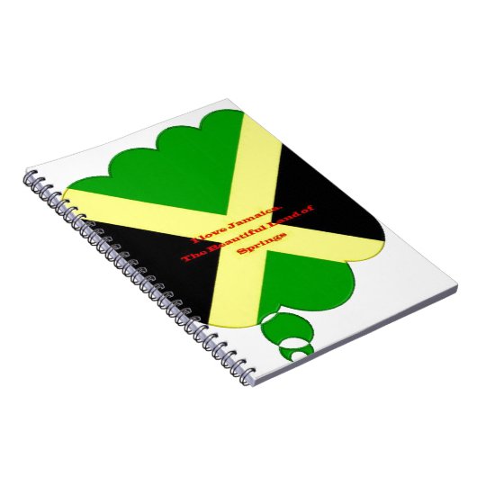 Ik hou van Jamaica Tekst op Flag Art Print Notitieboek (Rechterzijde)