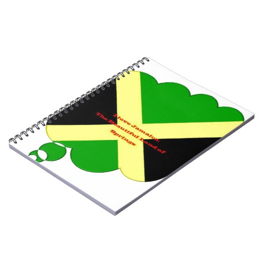 Ik hou van Jamaica Tekst op Flag Art Print Notitieboek (Linkerzijde)