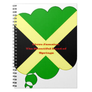 Ik hou van Jamaica Tekst op Flag Art Print Notitieboek