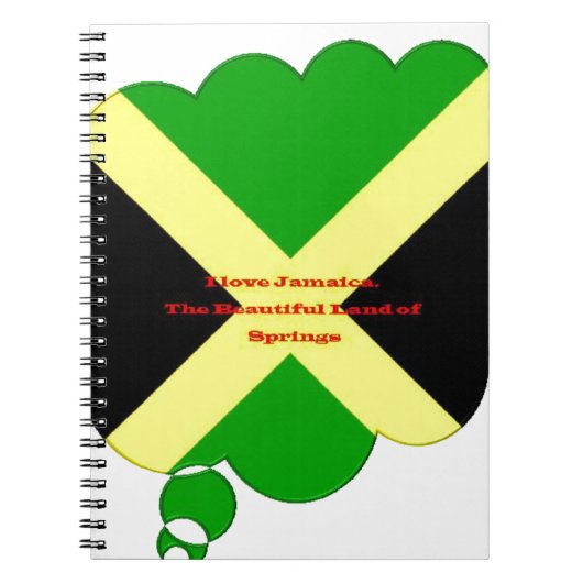 Ik hou van Jamaica Tekst op Flag Art Print Notitieboek (Voorkant)