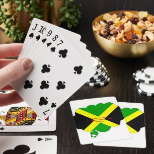 Ik hou van Jamaica Tekst op Flag Art Print Pokerkaarten