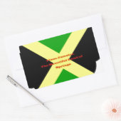 Ik hou van Jamaica Tekst op Flag Art Print Rechthoekige Sticker (Envelop)