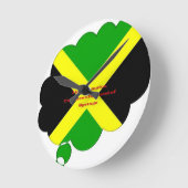 Ik hou van Jamaica Tekst op Flag Art Print Ronde Klok (Hoek)
