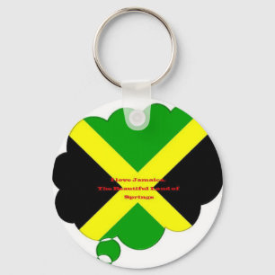 Ik hou van Jamaica Tekst op Flag Art Print Sleutelhanger
