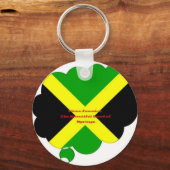 Ik hou van Jamaica Tekst op Flag Art Print Sleutelhanger (Voorkant)
