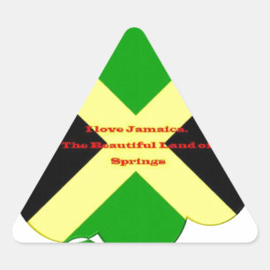 Ik hou van Jamaica Tekst op Flag Art Print Sticker