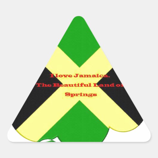 Ik hou van Jamaica Tekst op Flag Art Print Sticker (Voorkant)