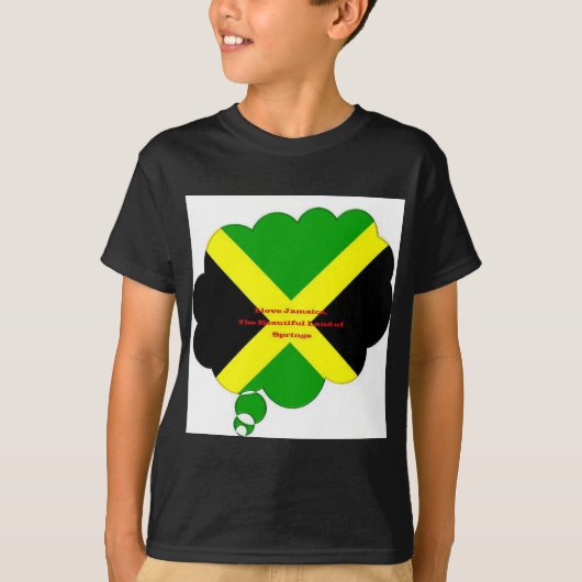 Ik hou van Jamaica Tekst op Flag Art Print T-shirt (Voorkant)