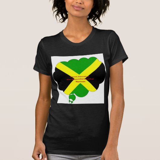 Ik hou van Jamaica Tekst op Flag Art Print T-shirt (Voorkant)