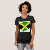 Ik hou van Jamaica Tekst op Flag Art Print T-shirt (Voorkant volledig)
