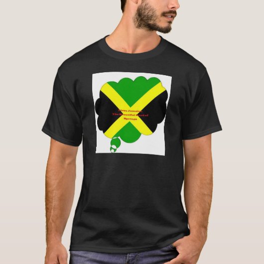 Ik hou van Jamaica Tekst op Flag Art Print T-shirt (Voorkant)