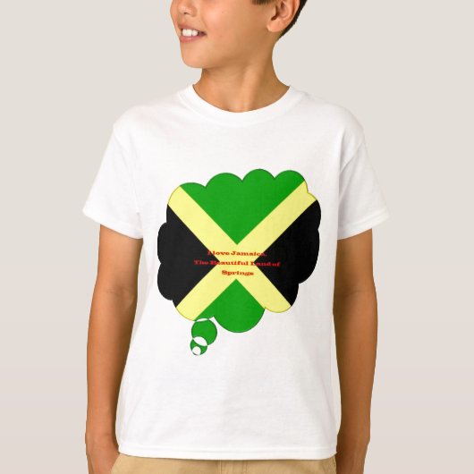 Ik hou van Jamaica Tekst op Flag Art Print T-shirt (Voorkant)