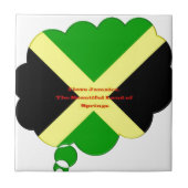 Ik hou van Jamaica Tekst op Flag Art Print Tegeltje (Voorkant)