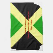 Ik hou van Jamaica Tekst op Flag Art Print Theedoek (Verticaal)
