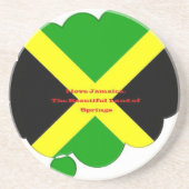 Ik hou van Jamaica Tekst op Flag Art Print Zandsteen Onderzetter (Voorkant)