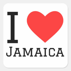 Ik hou van Jamaica Vierkante Sticker