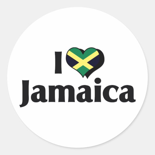 Ik hou van Jamaica-vlag Ronde Sticker (Voorkant)