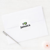 Ik hou van Jamaica-vlag Ronde Sticker (Envelop)