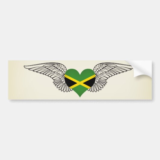 Ik hou van Jamaica - vleugels Bumpersticker (Voorkant)