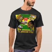 IK HOU VAN JAMAICAANSE STIJL. Basic donker T-shirt (Voorkant)