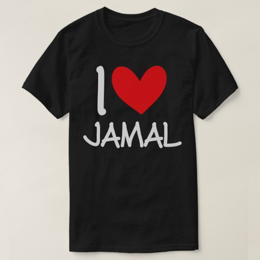 Ik hou van Jamal Name Persoonlijke Mannen Guy BFF  T-shirt (Design voorkant)