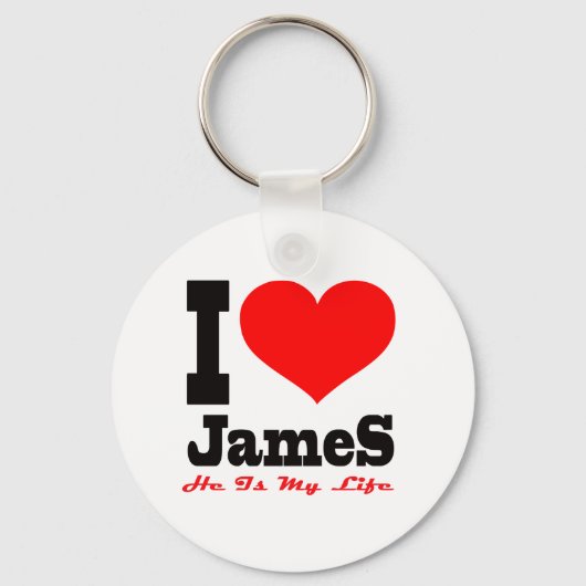 Ik hou van James. Hij is mijn leven Sleutelhanger (Voorkant)