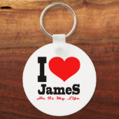 Ik hou van James. Hij is mijn leven Sleutelhanger (Voorkant)
