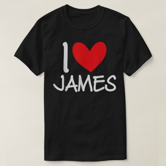 Ik hou van James Name Persoonlijke Mannen Guy BFF  T-shirt (Design voorkant)