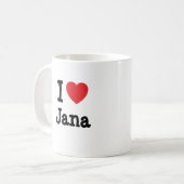 Ik hou van Jana hart T-Shirt Koffiemok (Voorkant links)