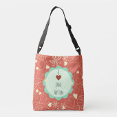 Ik hou van Jane Austen Oranje Pattern Crossbody Tas (Achterkant)