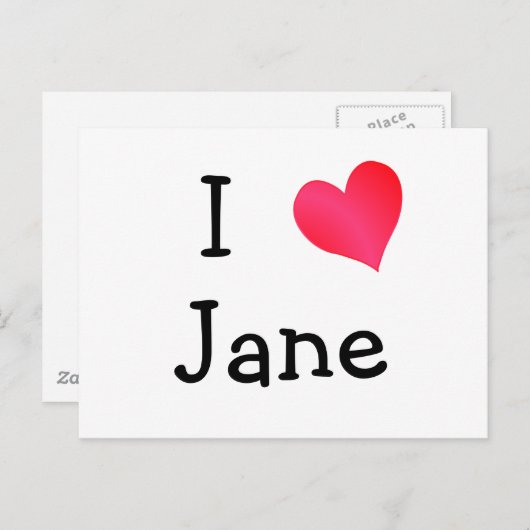 Ik hou van Jane Briefkaart (Voorkant / Achterkant)