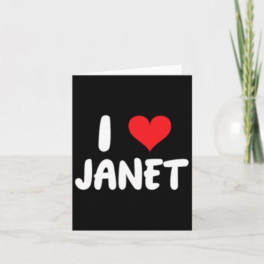 Ik hou van Janet - Hart - Naam Kaart (Voorkant)