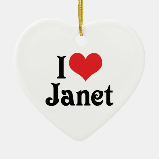 Ik hou van Janet Keramisch Ornament (Voorkant)