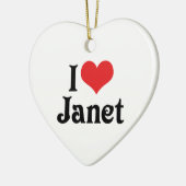 Ik hou van Janet Keramisch Ornament (Links)