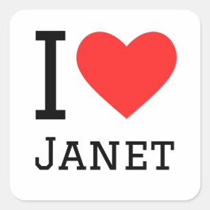 Ik hou van janet vierkante sticker