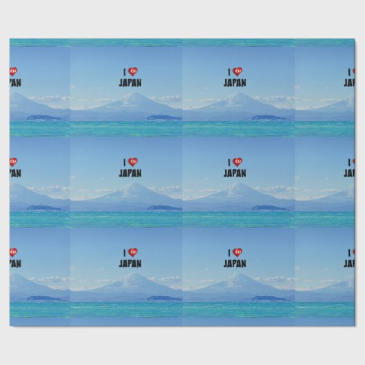 "Ik hou van Japan," Mt. Fuji Cadeaupapier (Zoom)