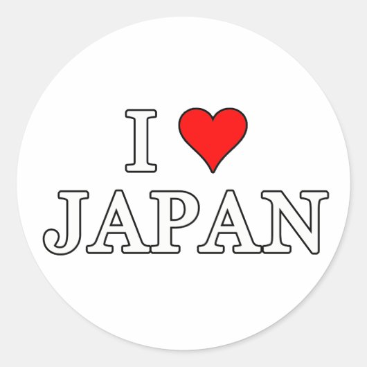 Ik hou van Japan Ronde Sticker (Voorkant)