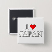 Ik hou van Japan Vierkante Button 5,1 Cm (Voorkant /achterkant)