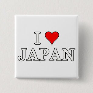 Ik hou van Japan Vierkante Button 5,1 Cm