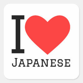 Ik hou van Japans Vierkante Sticker