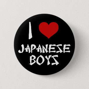 Ik hou van Japanse jongens Ronde Button 5,7 Cm