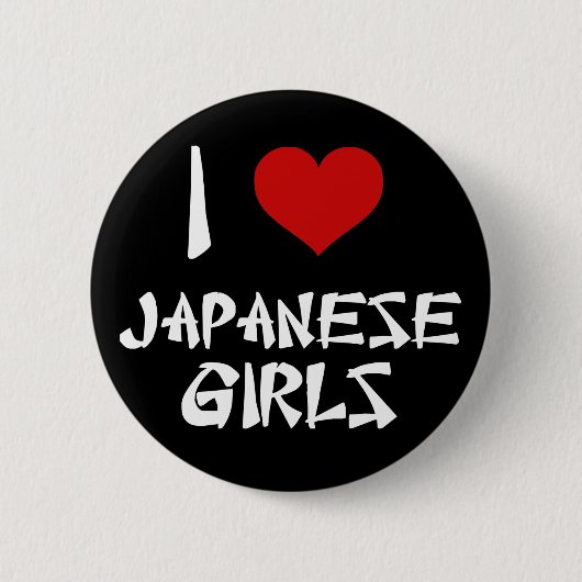 Ik hou van Japanse meisjes Ronde Button 5,7 Cm (Voorkant)