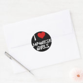 Ik hou van Japanse meisjes Ronde Sticker (Envelop)